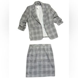 H&M Plaid Blazer and Skirt Set - Brand New